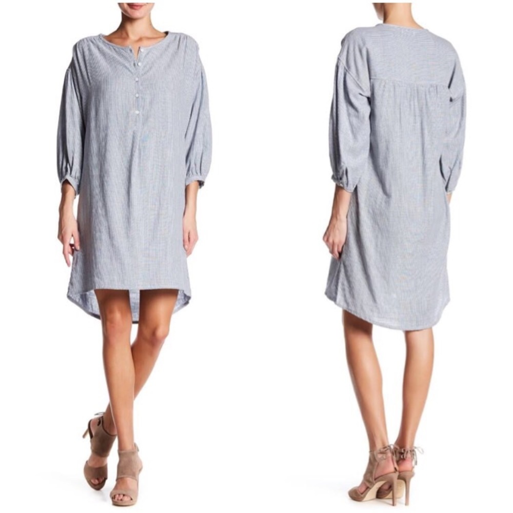 Max Studio Striped Button Up Dress